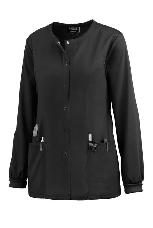 Cherokee Workwear Revolution Women's 3-Pocket Snap Front Scrub Jacket