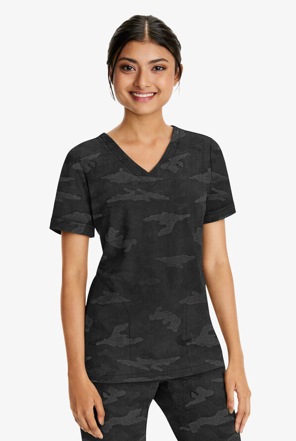 Healing Hands Purple Label Joy Camo V-Neck Top