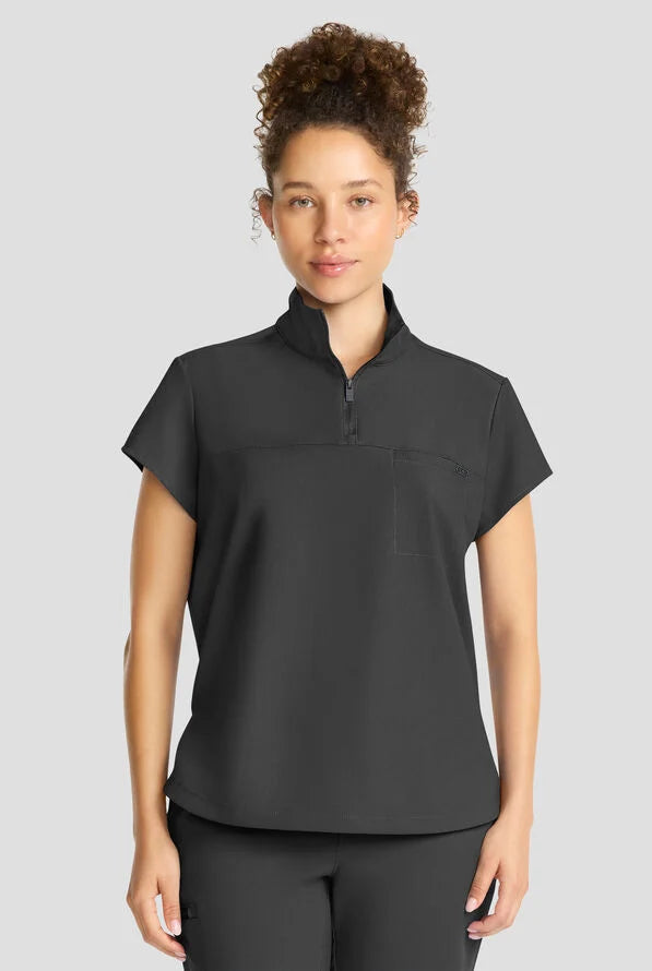 Healing Hands Quest Tuck In Half Zip Collar Scrub Top