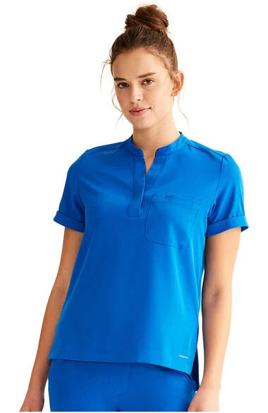 HH Works by Healing Hands Macy Women's Mandarin Collar Tuck In Scrub Top