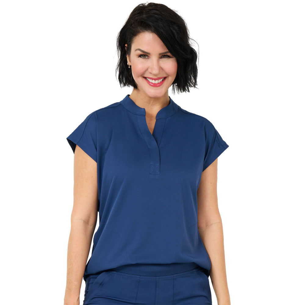 Ava Therese by Zavate Piper Women's 3-Pocket  Mandarin Collar Scrub Top