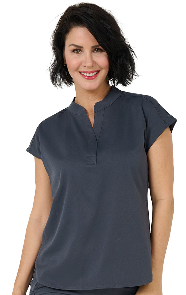 Ava Therese by Zavate Piper Women's 3-Pocket  Mandarin Collar Scrub Top