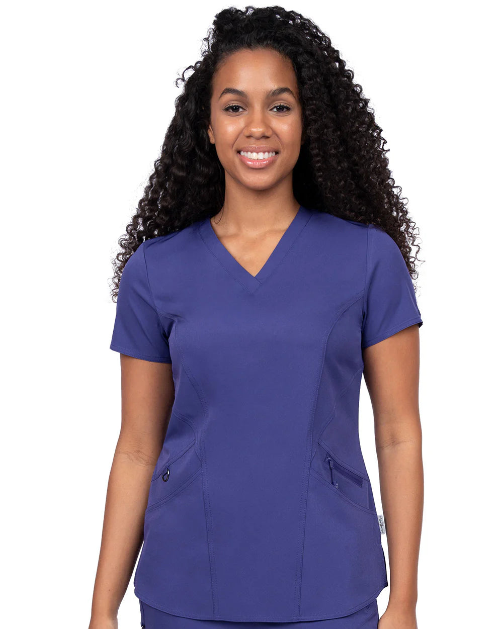 Zavate Ava Therese Women's 3-Pocket Back Rib-Knit V-Neck Scrub Top